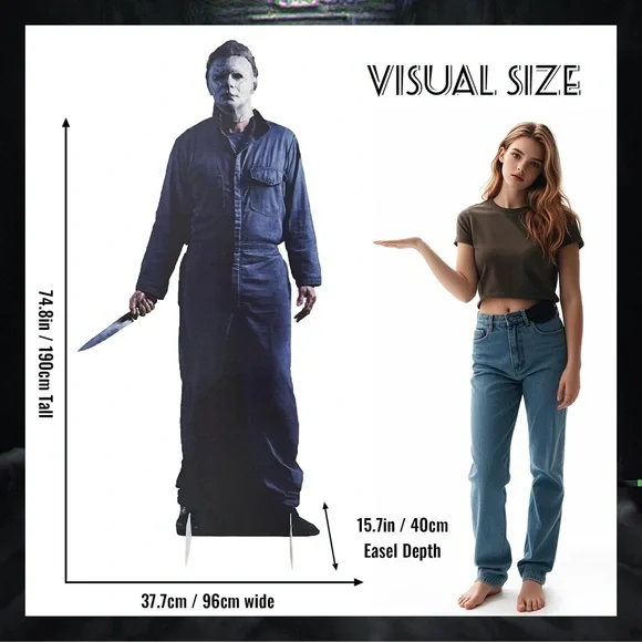 Michael Myers from Halloween Full Size Cardboard Cutout Standup Display Over 6ft - Picture 6 of 9